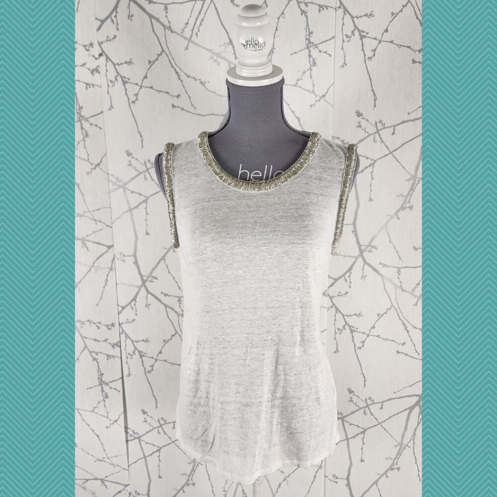 Generation Love 100% Linen Beaded Tank